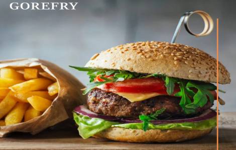 Gorefry tasty burger and chips in Gorebridge.